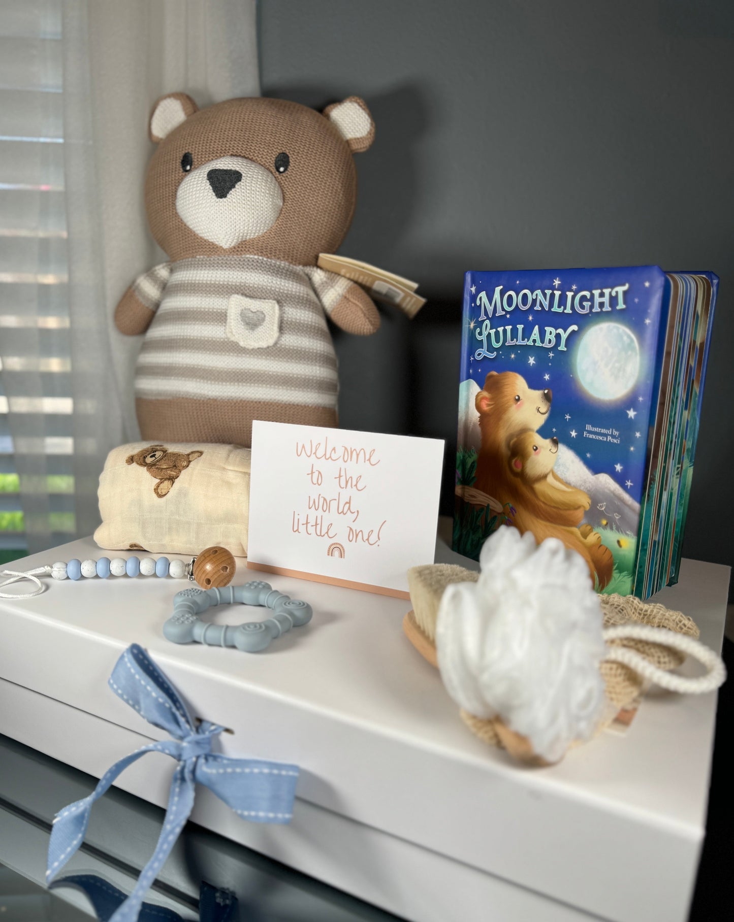 Huggable Knit Bear Gift Set