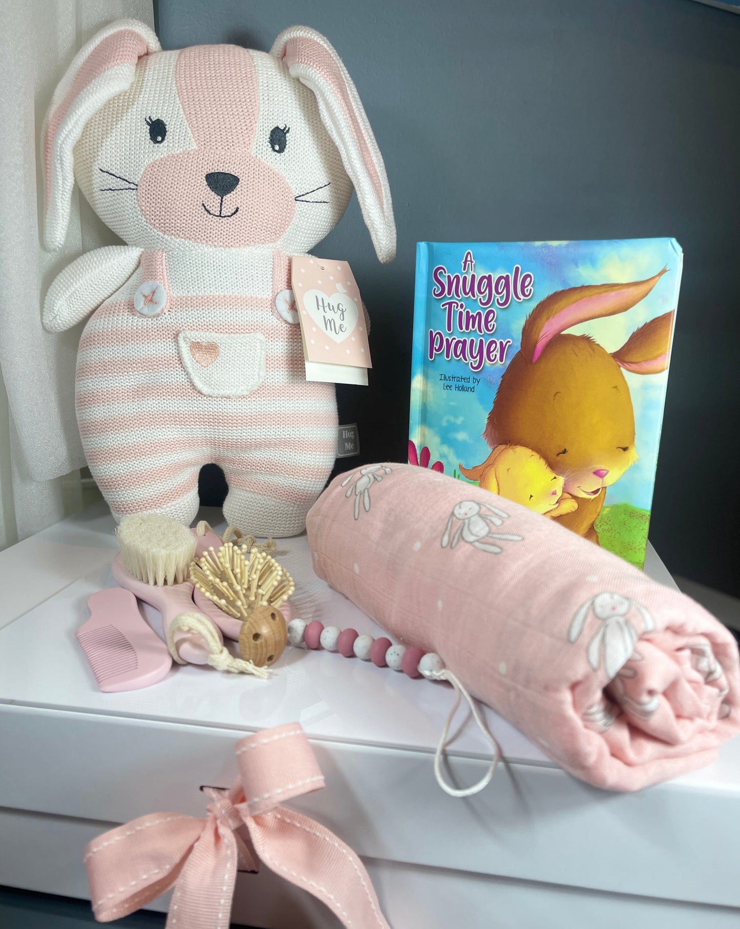 Huggable Knit Bunny Gift Set