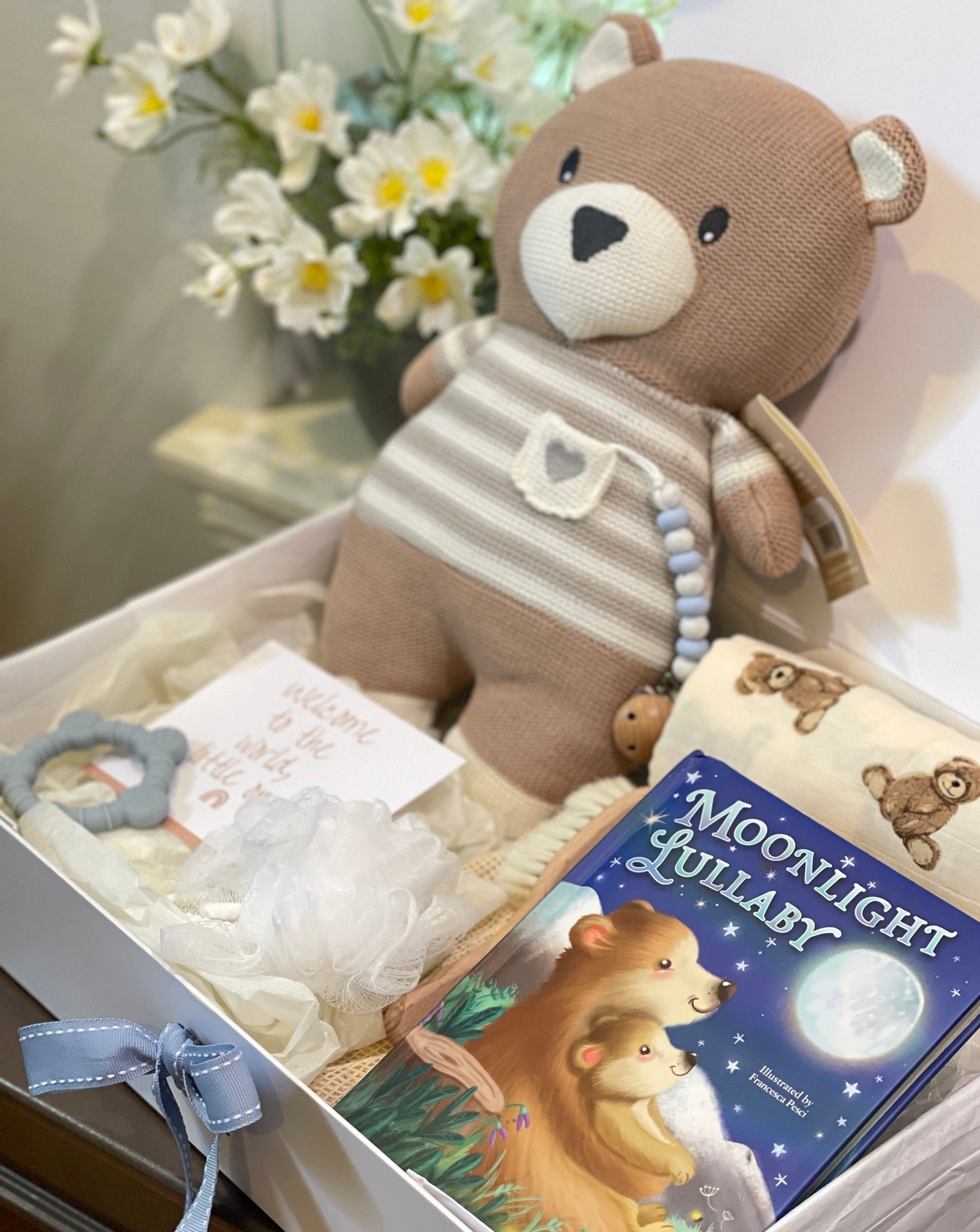 Huggable Knit Bear Gift Set